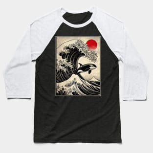 Orca in Japan Vintage Style Baseball T-Shirt